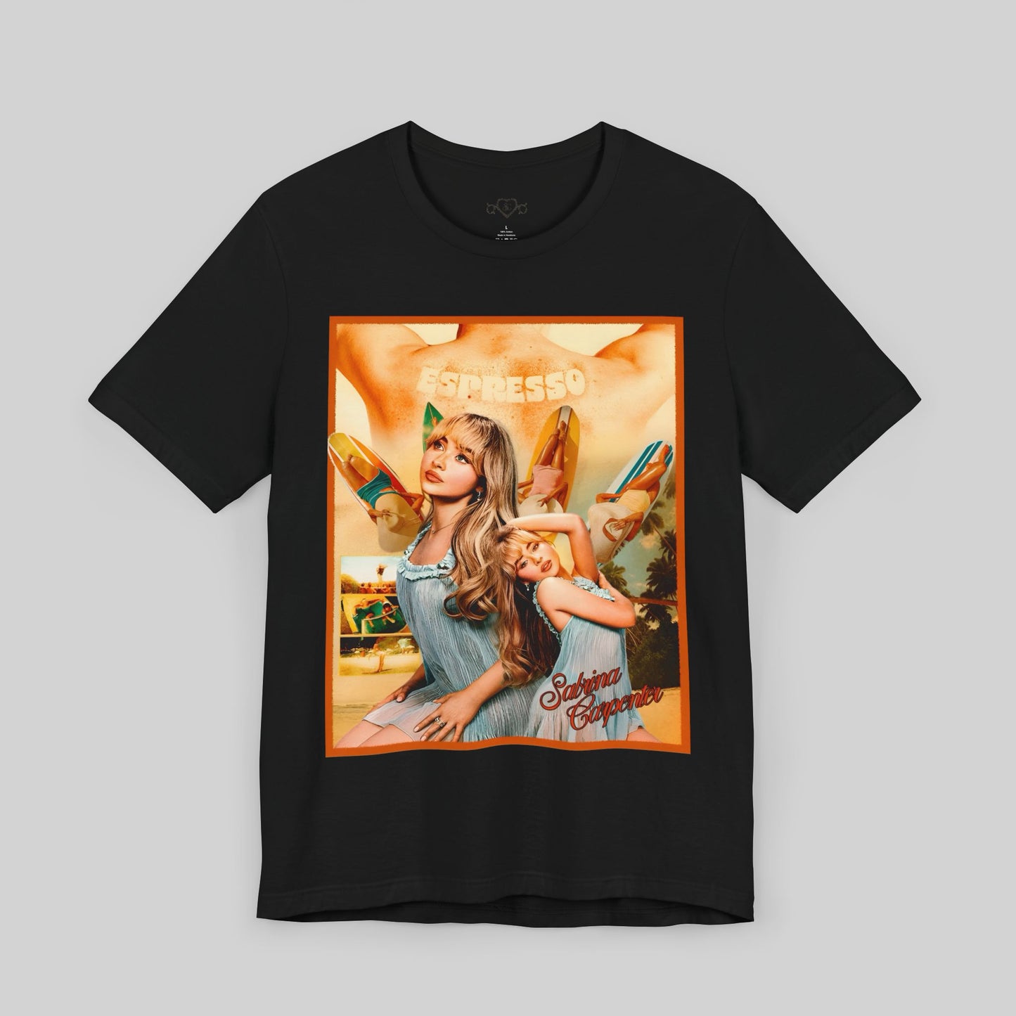Unisex "Espresso Vibes" Retro Tee With Cool Kiss - Sabrina Carpenter Merch