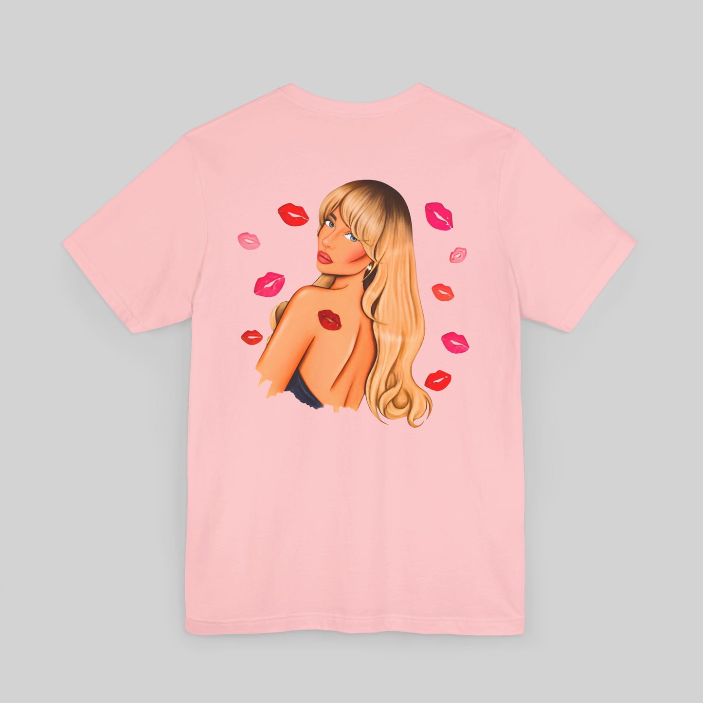 Festive Glam Unisex Tee with Star and Kiss - Sabrina Carpenter Merch