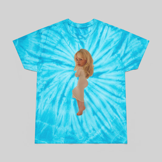 Vibrant Tie-Dye Tee with Chic Graphic Design - Sabrina Carpenter Merch
