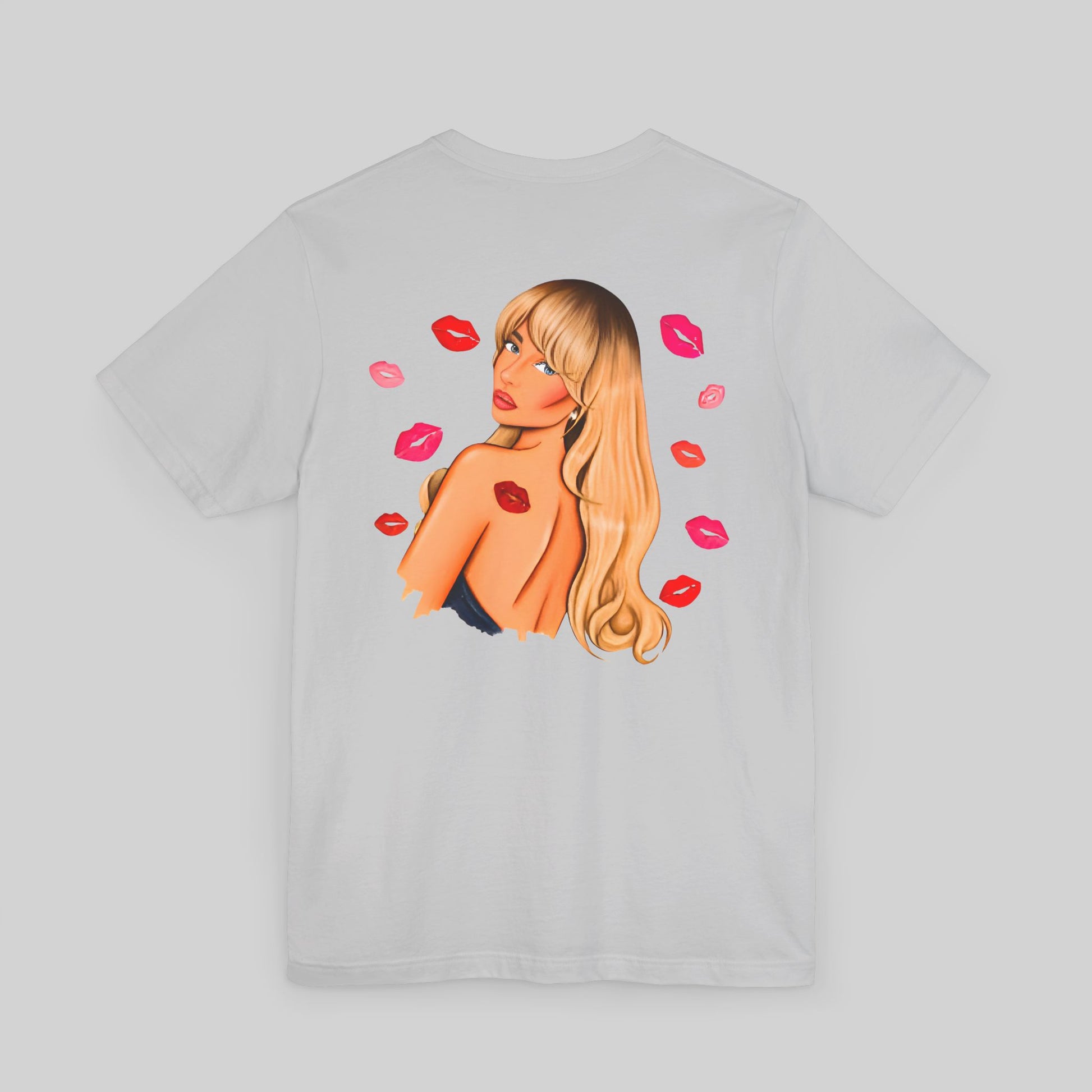 Festive Glam Unisex Tee with Star and Kiss - Sabrina Carpenter Merch