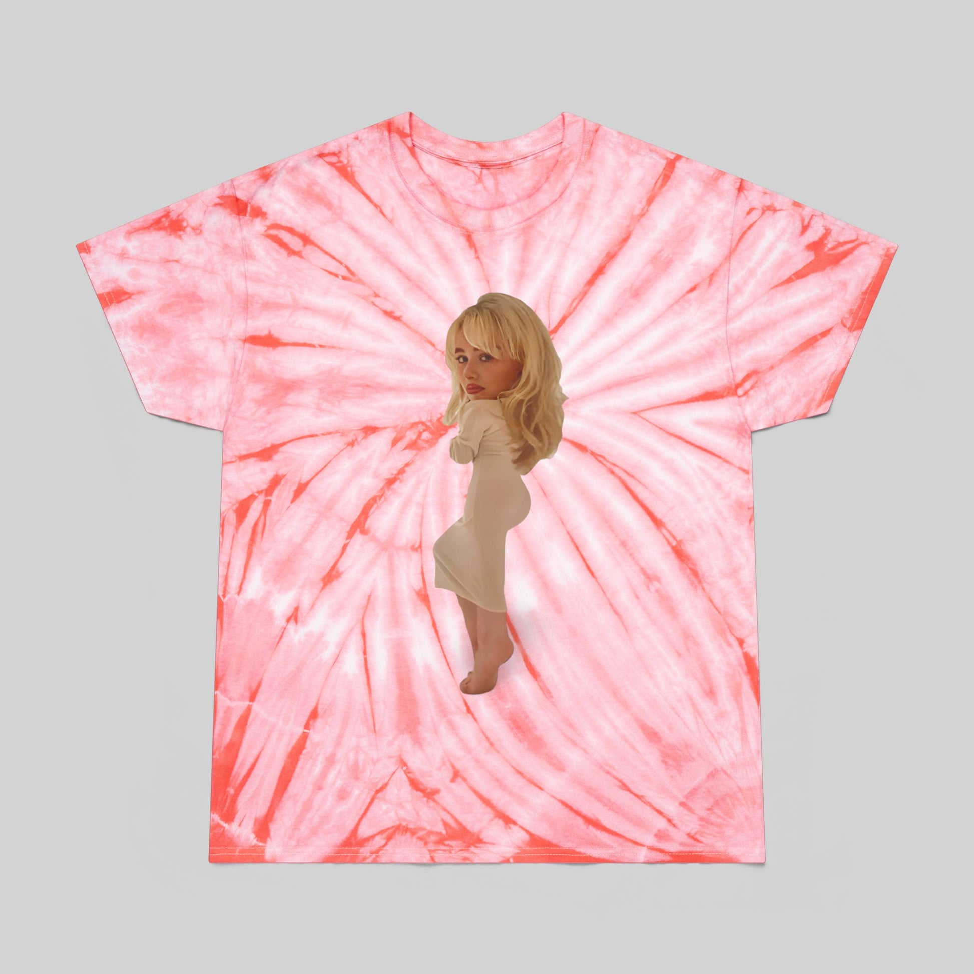 Vibrant Tie-Dye Tee with Chic Graphic Design - Sabrina Carpenter Merch