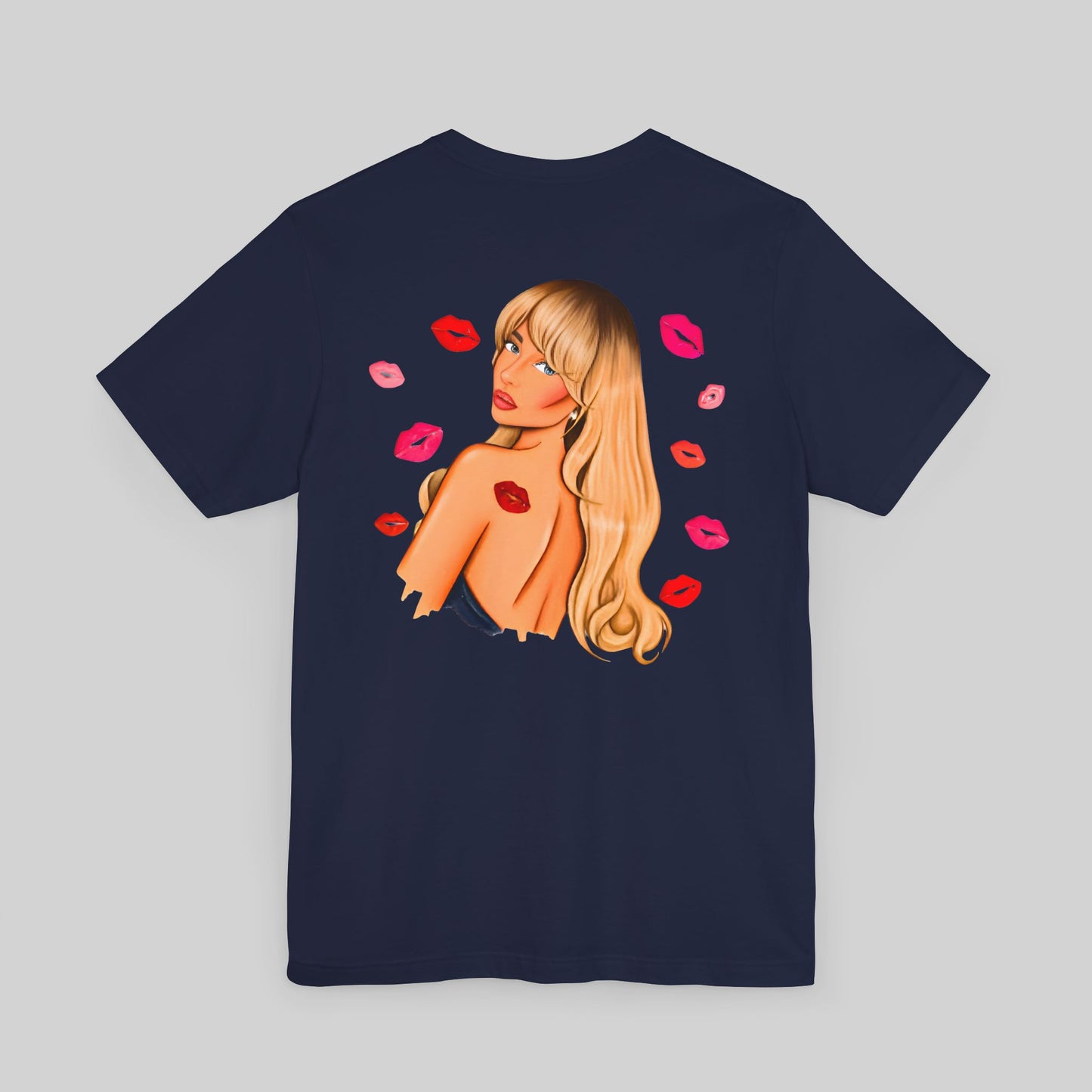 Festive Glam Unisex Tee with Star and Kiss - Sabrina Carpenter Merch