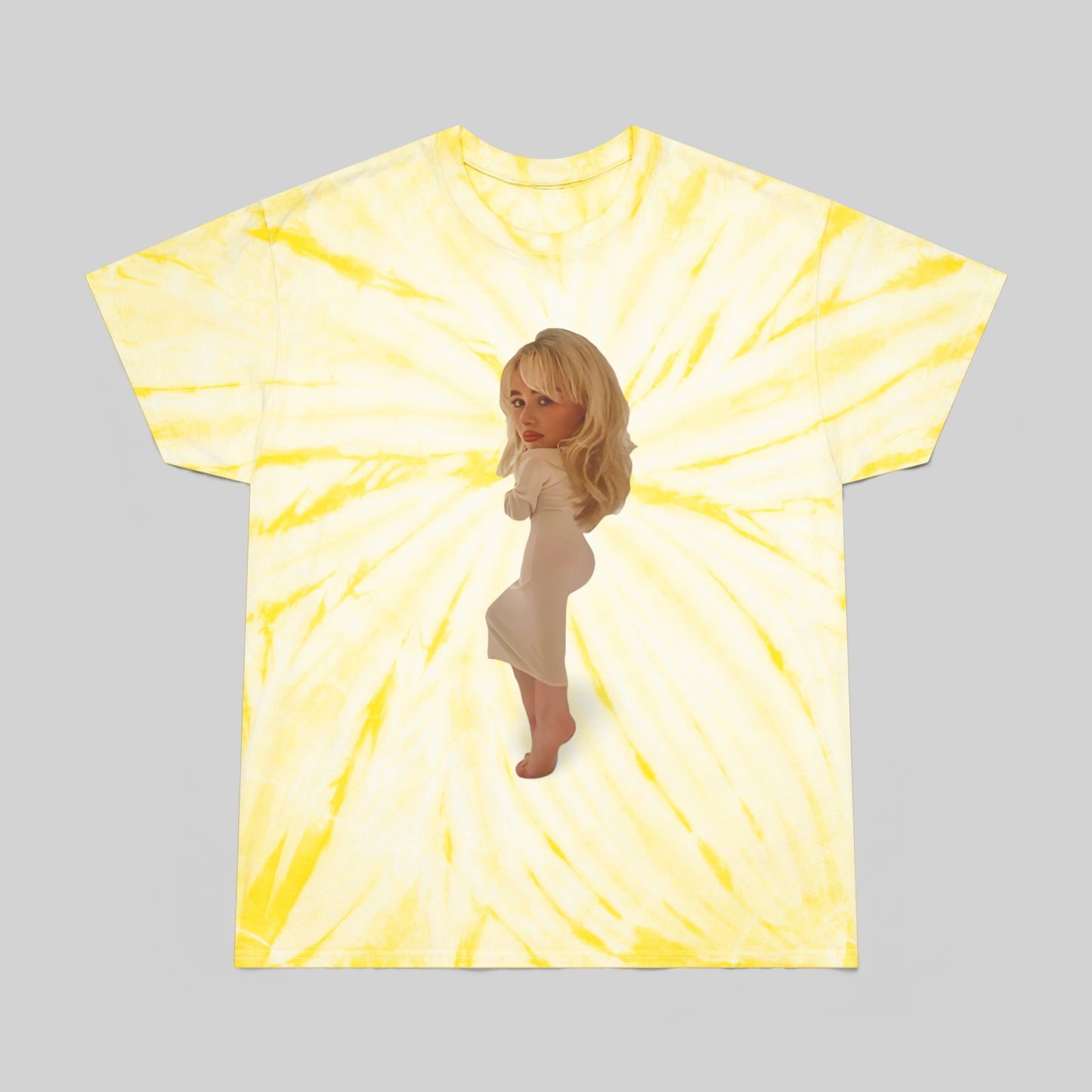Vibrant Tie-Dye Tee with Chic Graphic Design - Sabrina Carpenter Merch