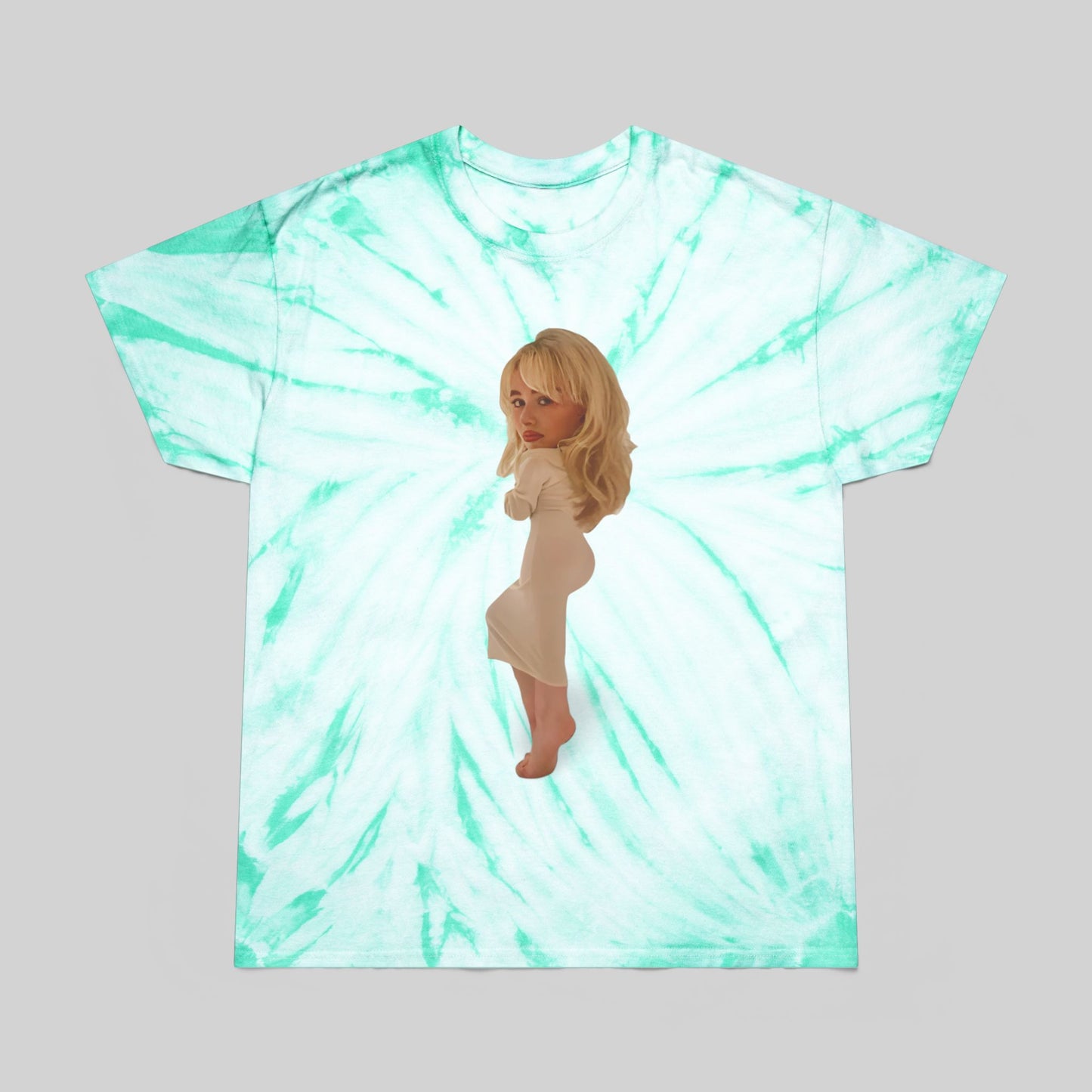 Vibrant Tie-Dye Tee with Chic Graphic Design - Sabrina Carpenter Merch