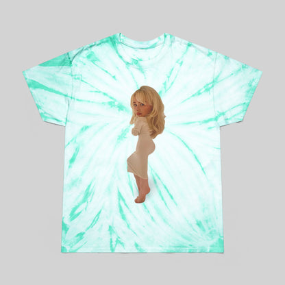 Vibrant Tie-Dye Tee with Chic Graphic Design - Sabrina Carpenter Merch