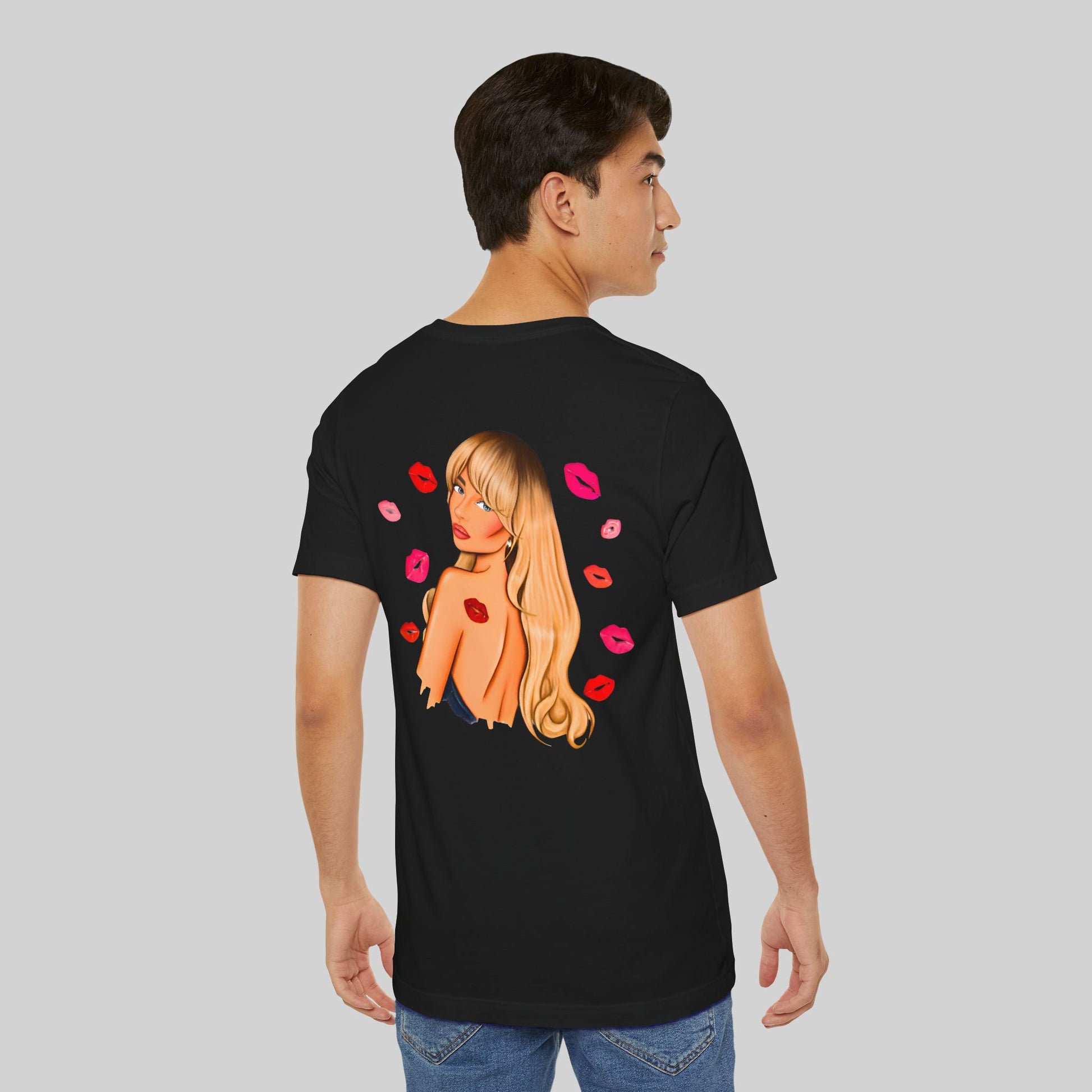 Festive Glam Unisex Tee with Star and Kiss - Sabrina Carpenter Merch