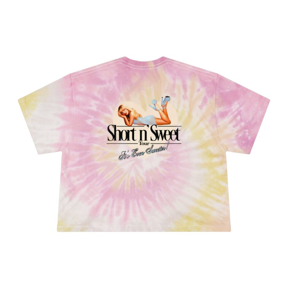 Sabrina Carpenter Merch Lyrics Tie-Dye Short n Sweet Crop T-Shirt