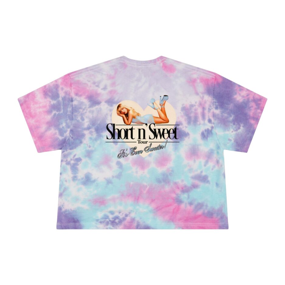 Sabrina Carpenter Merch Lyrics Tie-Dye Short n Sweet Crop T-Shirt