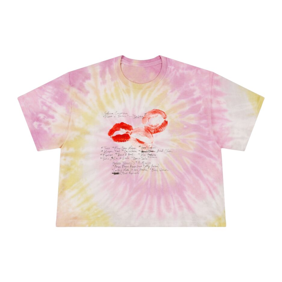Sabrina Carpenter Merch Lyrics Tie-Dye Short n Sweet Crop T-Shirt