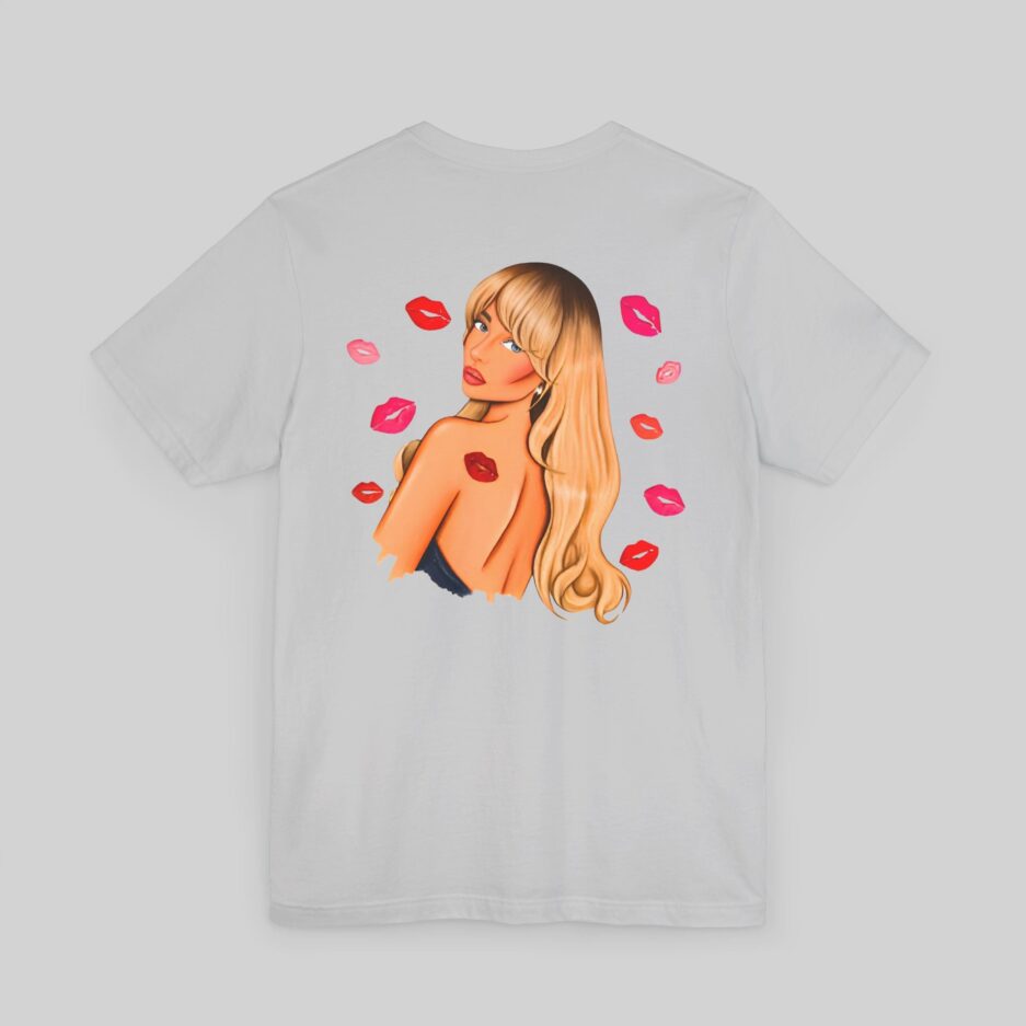 Sabrina Carpenter Merch Star and Kiss T-Shirt