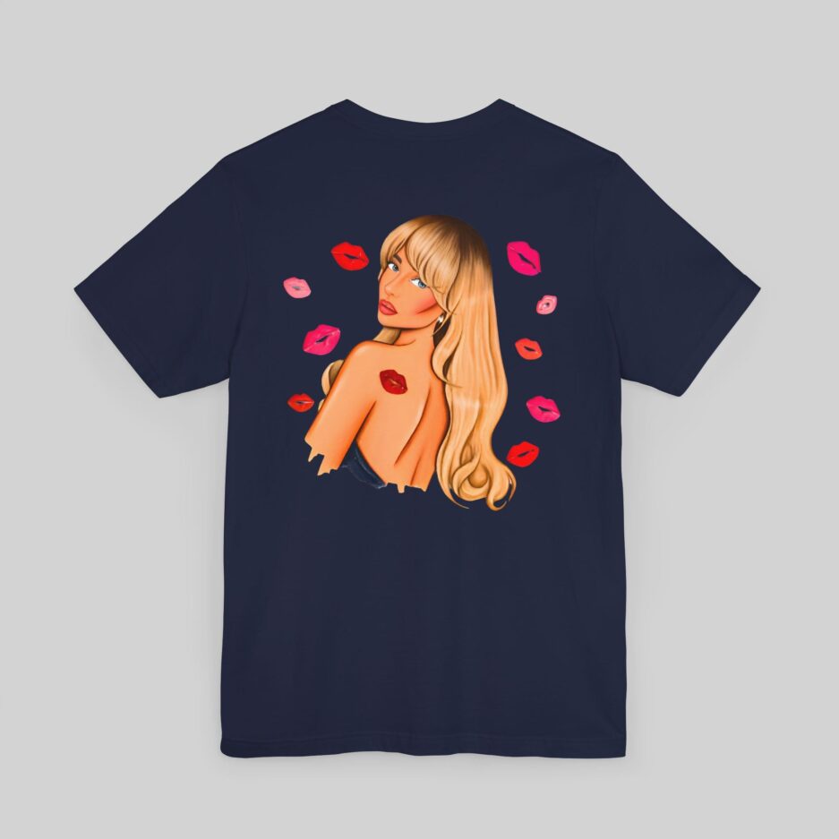 Sabrina Carpenter Merch Star and Kiss T-Shirt